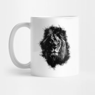 Lion Head Abstract Animal Face Ink Splatter Illustration Mug